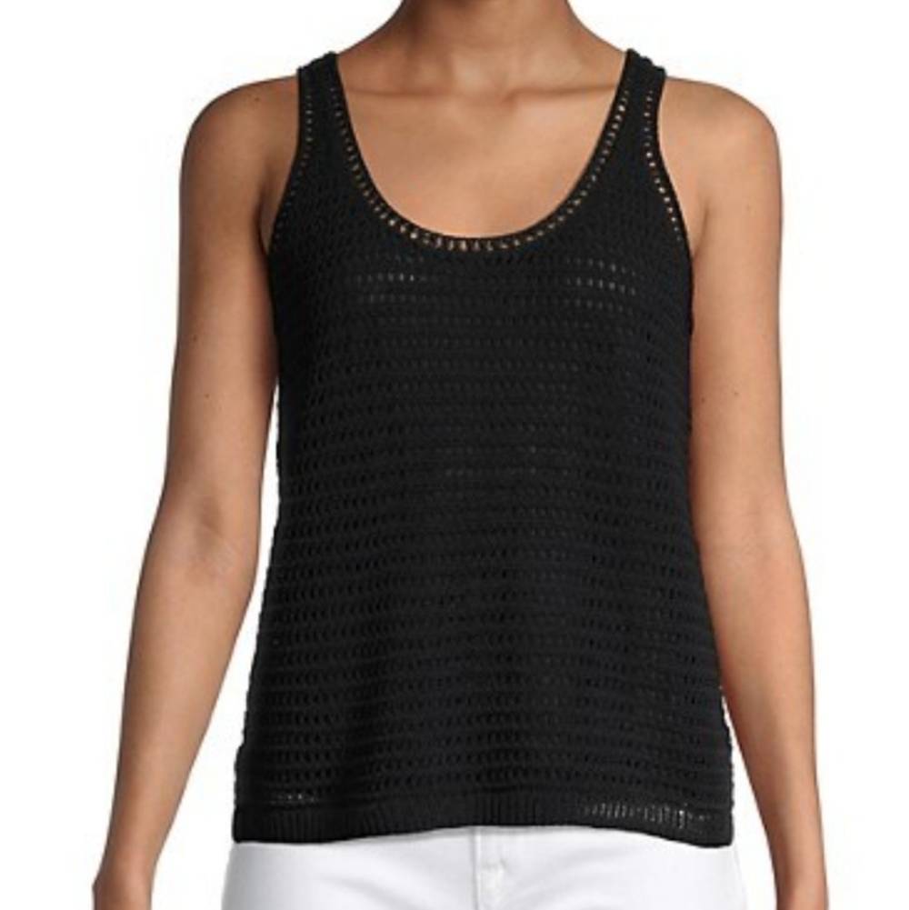 Vince Crocheted Dark Navy Blue Tank Top NWT